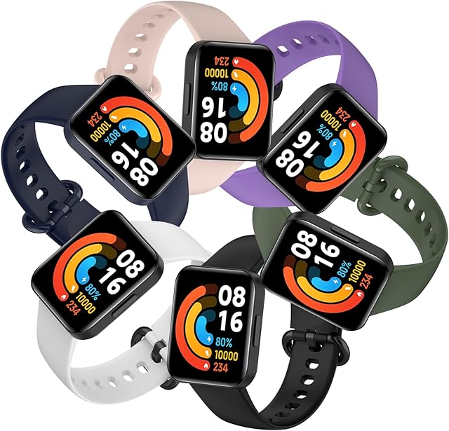 WindRen 6 PCS Paski kompatybilne z Xiaomi Mi Watch Lite 2/Redmi Watch Lite 2, zapasowa silikonowa bransoletka z kolorową bransoletką do Redmi Watch Lite 2/Xiaomi Mi Watch Lite 2.