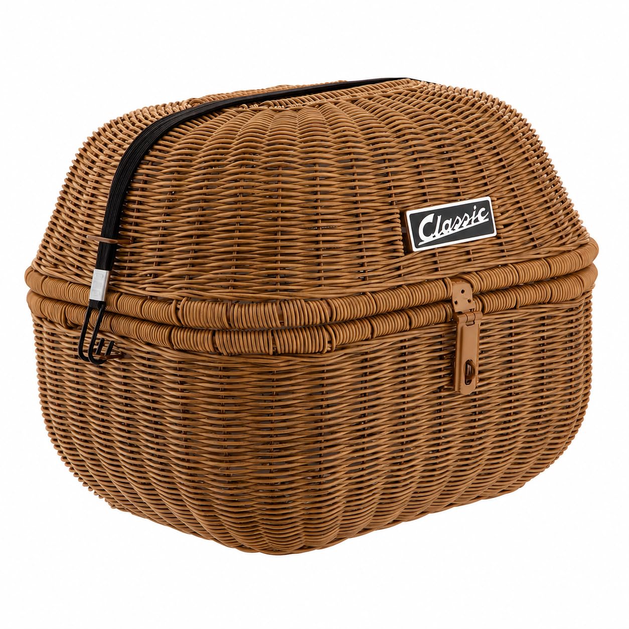 SIP Classic Gepäckkorb rund 360x320x280 mm Metall/Kunstleder braun herausnehmbare Nylon-Innentasche