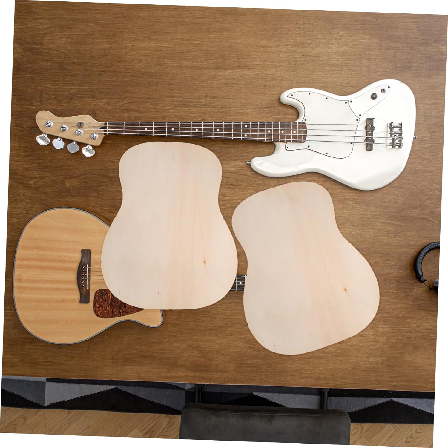 BESTonZON 2Pcs Gourd Type Guitar Headplate Wood Panels 18.89X15.35In for Diy Guitar Luthier Accessories Acoustic Electric Repair Tools
