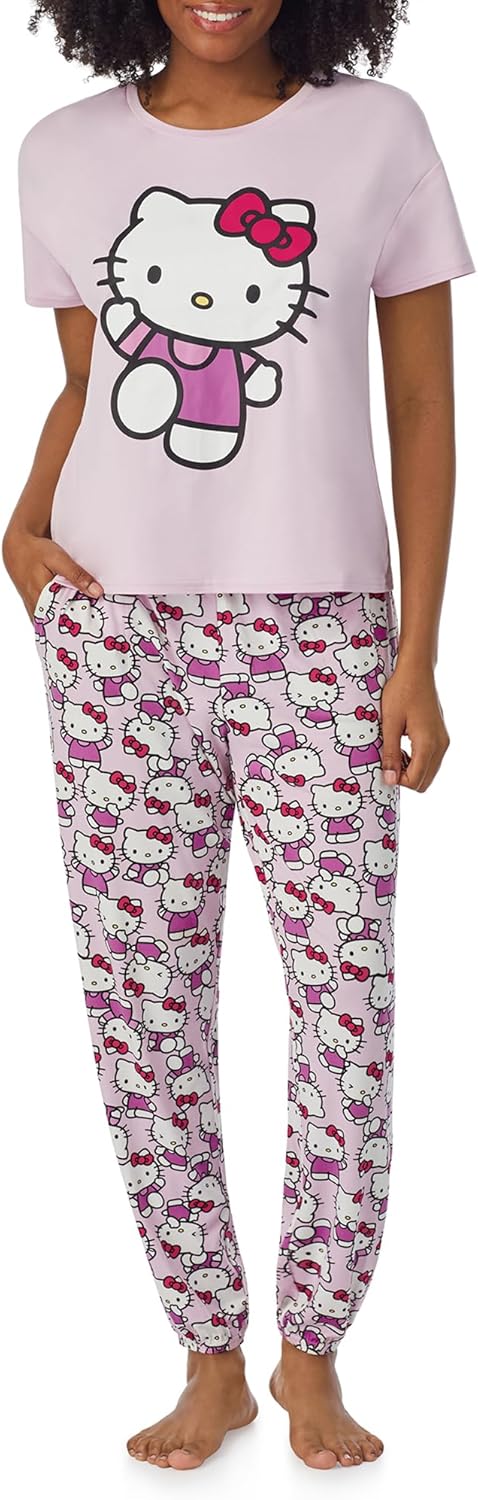 Richard Leeds International Womens Pajama Sets Disney | Hello Kitty |Snoopy Soft Stretch 2 Piece Jogger Lounge Sets for Women