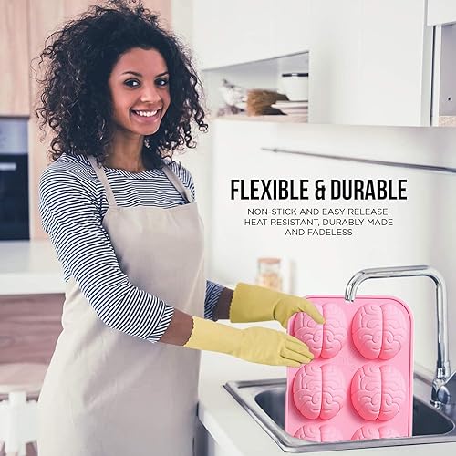 Miniatura 10 de Molde de silicona para dulces de chocolate para Halloween, 18 agujeros, araña, calabaza, murciélago, cráneo, sombrero de bruja, molde para galletas