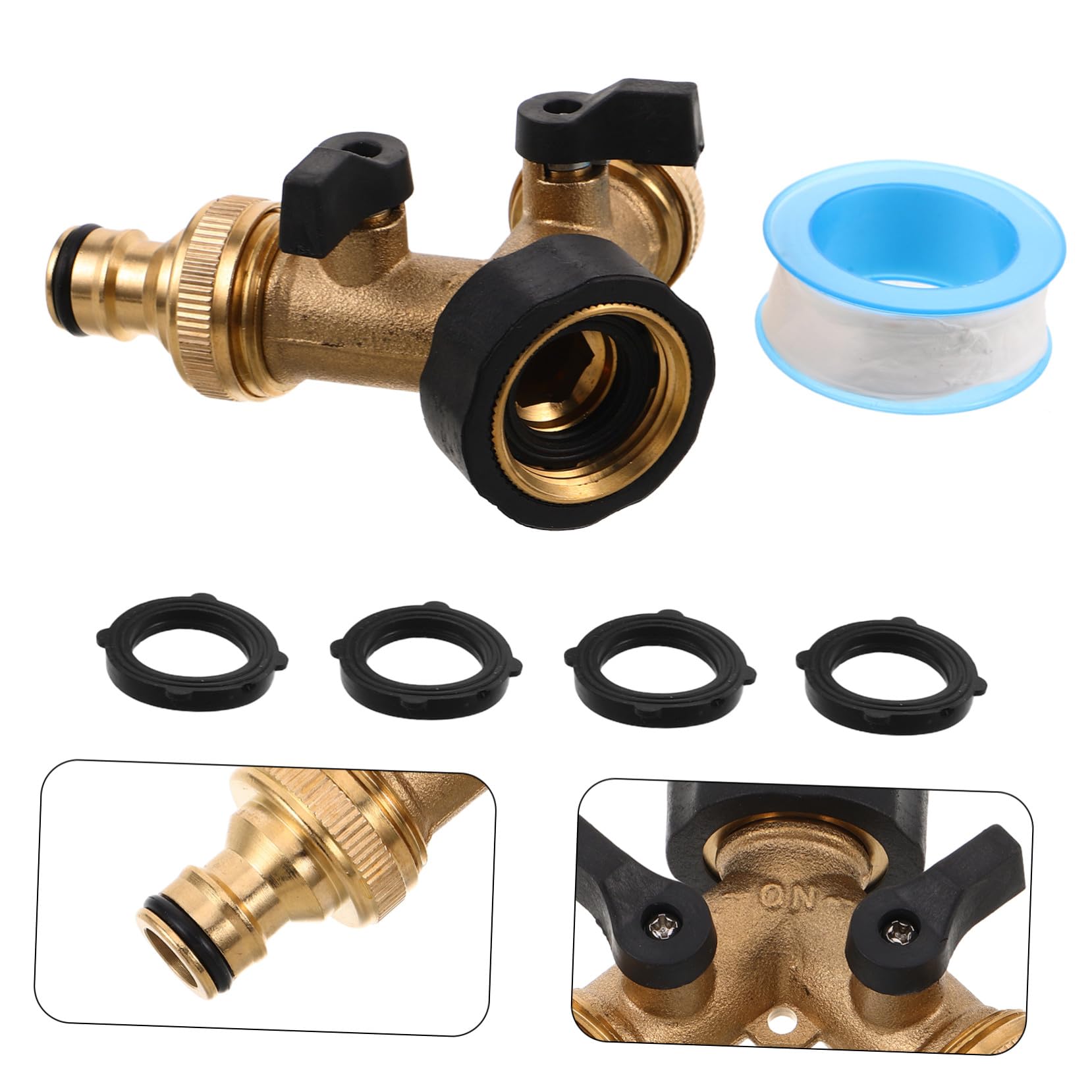 Sdoppiatore per Tubo Flessibile Acqua Deviatore y in Rame Ugello per Giardino Collegamento Rapido Adattatore per Tubo da Giardino Doppio Resistente alle Intemperie Riduce Perdite m