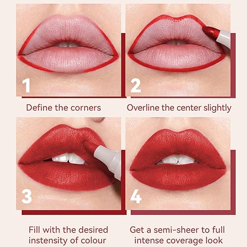 Miniatura 5 de awakentti 4 bolígrafos labiales de larga duración, marcador de labios sin transferencia con un efecto de tatuaje natural y un uso extremadamente