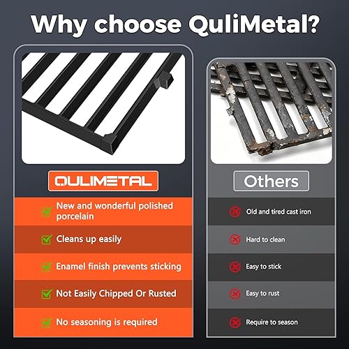 Miniatura 4 de QuliMetal Rejillas de parrilla de 19.5 pulgadas para Weber Genesis 300 Series, Genesis E310, E320, E330, S310, S320, S330, Reemplazo para Weber