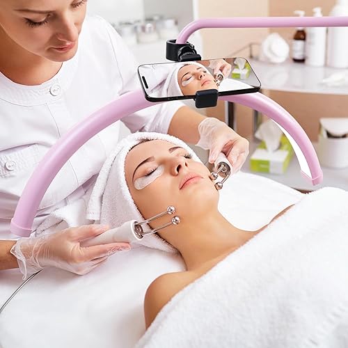 Miniatura 9 de Luz de media luna, lámpara de pie LED de 22 pulgadas para extensiones de pestañas y pestañas, tatuajes, esteticistas, oficina, sala de estar,