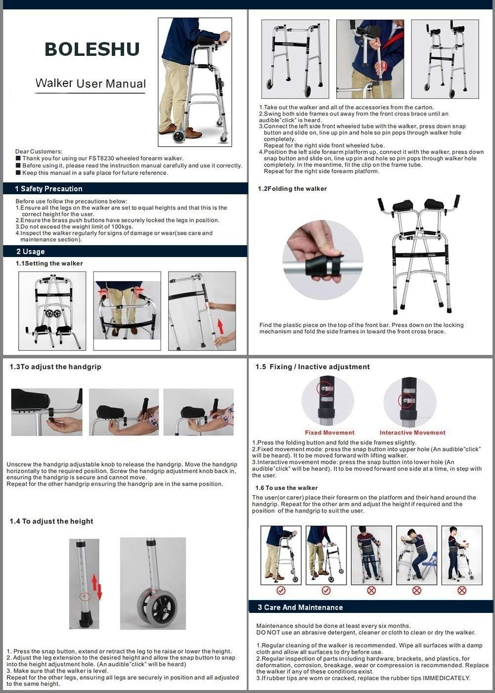 Stand Upright Walker with Handbrake, Stand Up Rollator Walker with Seat and Wheels, Padded Armrests Standard Walker,Height Adjustable Rolling Walker for Seniors, Foldable 4 Wheels Walkers + Seat + Bag : Health & Household