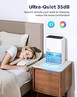 Vista 4 de EasyAcc Small Dehumidifier for Bathroom, 68OZ 500Sq.Ft Quiet Dehumidifiers for Home with Auto Defrost, Auto Shut Off, Dual-Semiconductor Mini