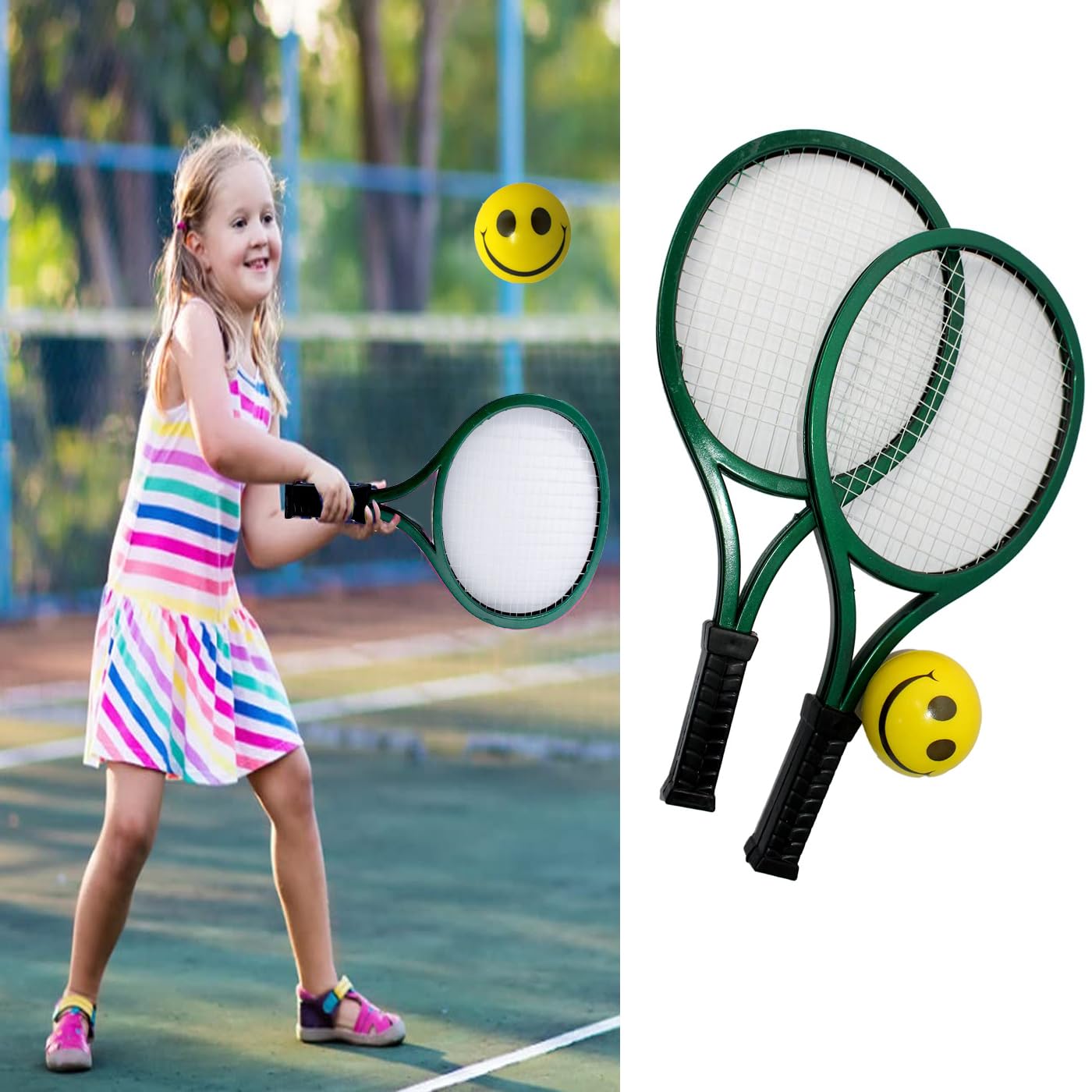 Verbier Tennis Racket Set with Soft Ball Racquet Toy Set Indoor and Outdoor Playing Sports Toys for Kids, Toddlers and Adults Set of 1 Multicolor (B0CB868ZYT) Amazon Price History, Amazon Price Tracker