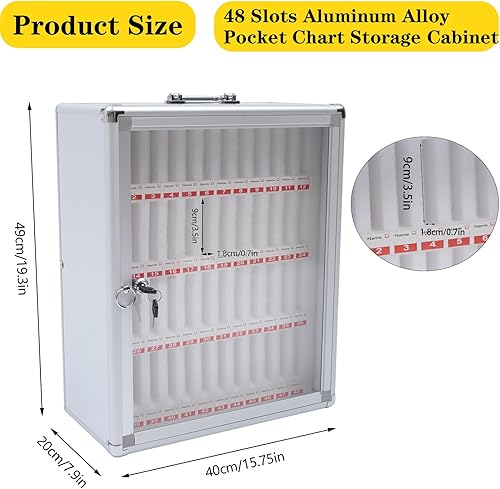 Miniatura 2 de TFCFL Gabinete de almacenamiento de bolsillo de aleación de aluminio, caja de almacenamiento de 48 ranuras, armario de almacenamiento de teléfonos