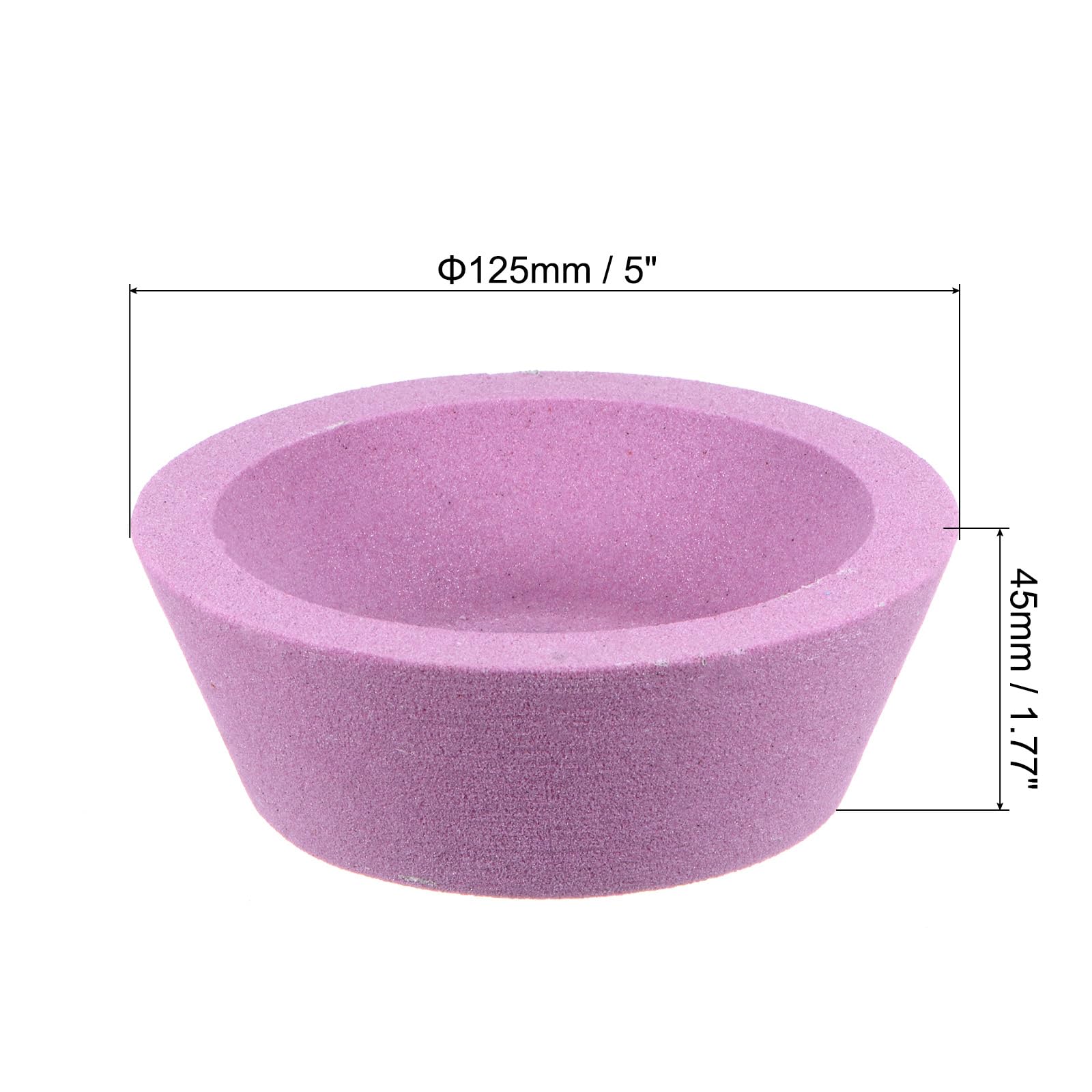 QUARKZMAN Mola a Tazza Svasata da 5 Pollici, Grana 120, Ossido di Alluminio Rosa, Utensili in Ceramica per Rettifica Superficiale Pa