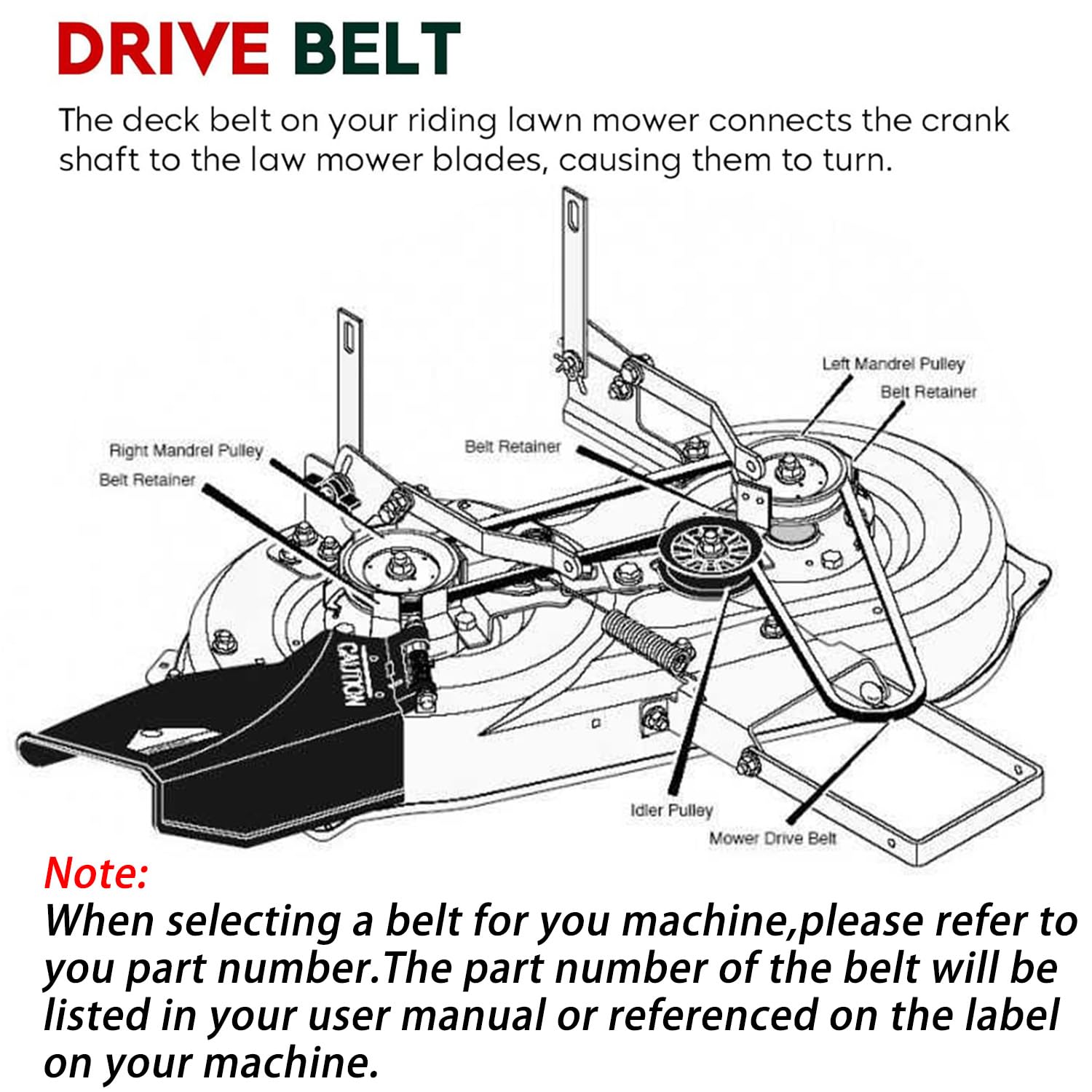 GX20006 Mover Drive Belt Compatible with UC30568 A12096 John Deere 1/2" x 89" D110 D120 D130 D140 D150 D160 D170 L105 L107 L108 L110 L111 L118 L120 L130 89" 105 107 108 115 125 135 145 155c (GX20006)