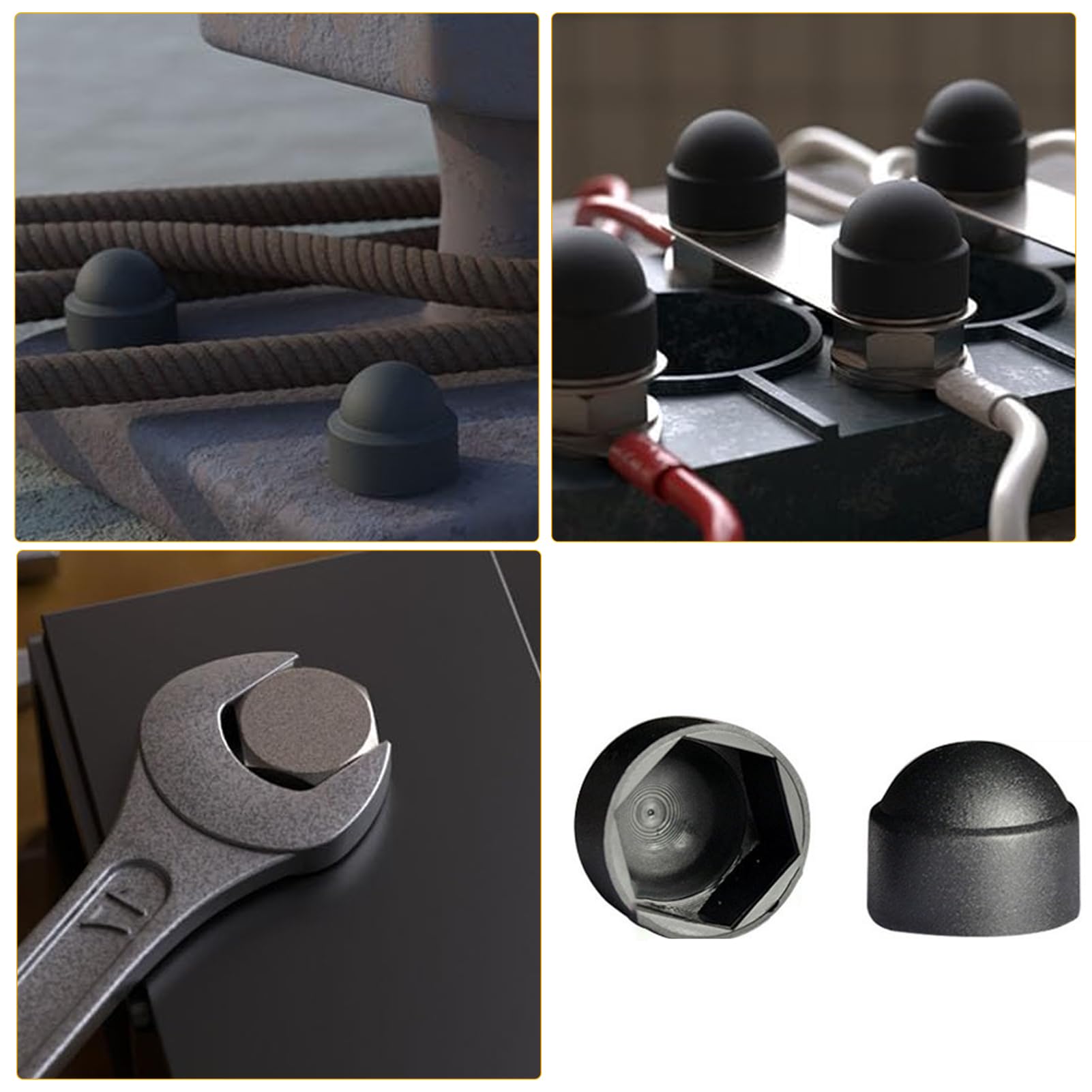 10 Pezzi Cappucci Copri-Dado Bulloni M8 | Grigio RAL 7040 | Chiave 13 | Protezione Antiruggine E UV | EMFA - Foto 5