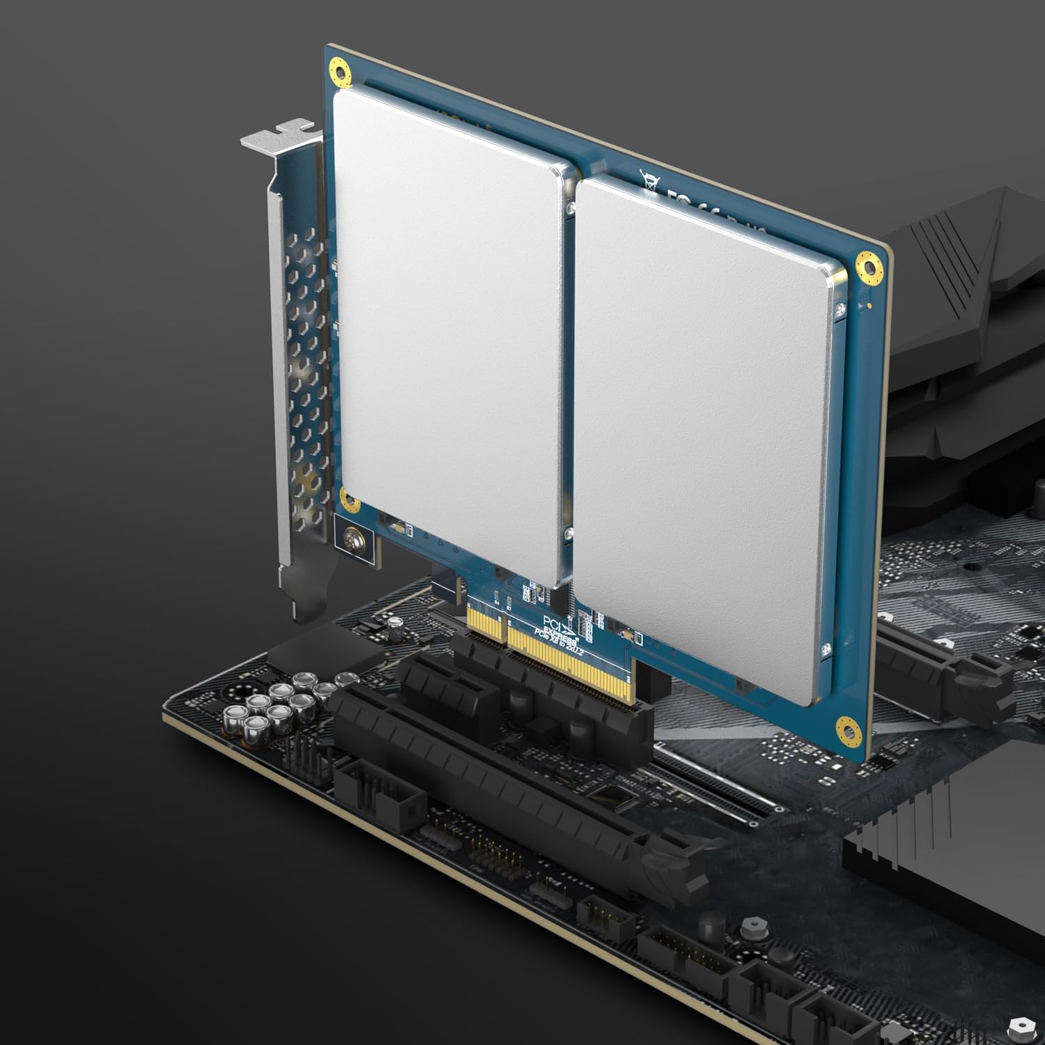 10GTEK PCIe 3.0 x8 to Dual U.2 NVMe SSD Adapter Card, SFF-8639 Interface with Full-Height Bracket for Server/NAS/Desktop Storage