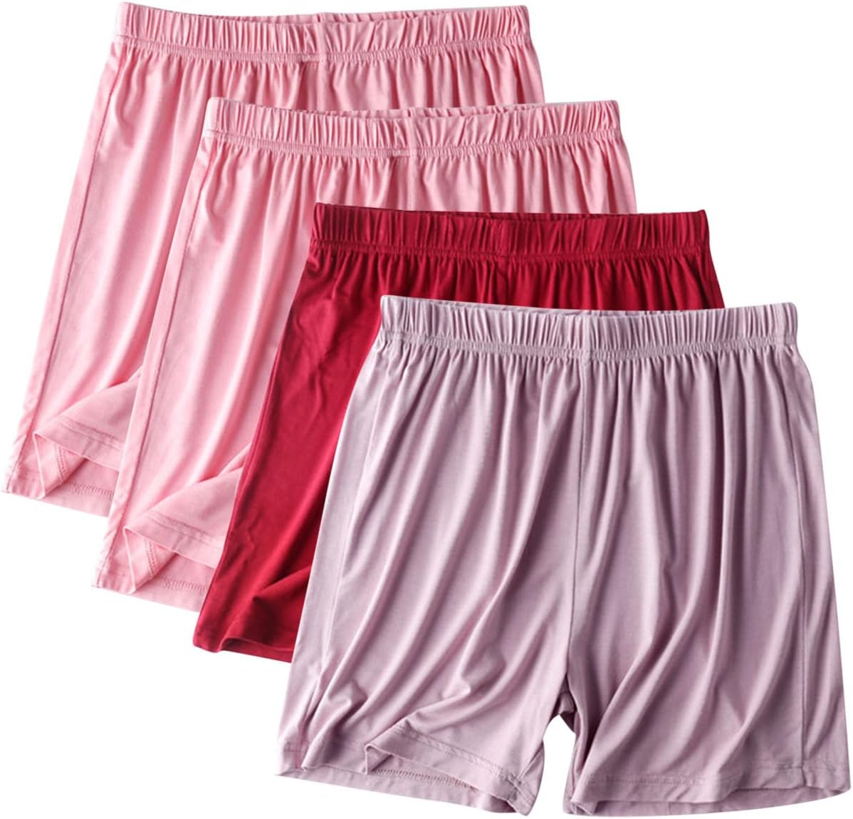 4-Pack Modal Soft Lounge Shorts for Women High Waist Casual Sleepwear Cozy Pajama Bottom Comfy Pj Shorts