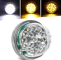 Vista 1 de Partsam 1 luz LED de sandía de doble revolución con 17 luces LED para semircamión, señal de giro ámbar y marcador a luz auxiliar blanca, luces