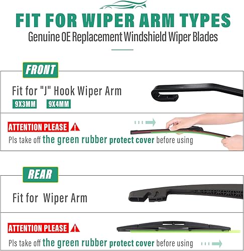 Miniatura 7 de Juego de limpiaparabrisas de 26 pulgadas, 20 pulgadas y 14 pulgadas, repuesto para Acura MDX 2014-2020 prémium para todo tipo de clima (paquete de 3)