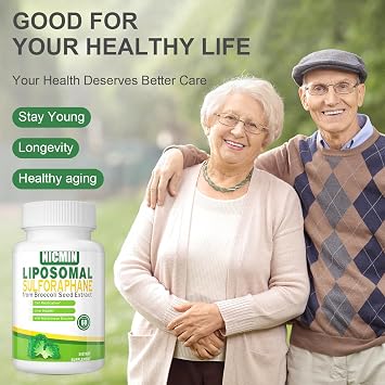 550MG Liposomal Sulforaphane from Broccoli Sprouts + Broccoli Seed, Sulforaphane Supplement Organic with 250MG Glucoraphanin Liver Supplement for Healthy Aging, Digestion | 180 Capsules (Pack of 3)