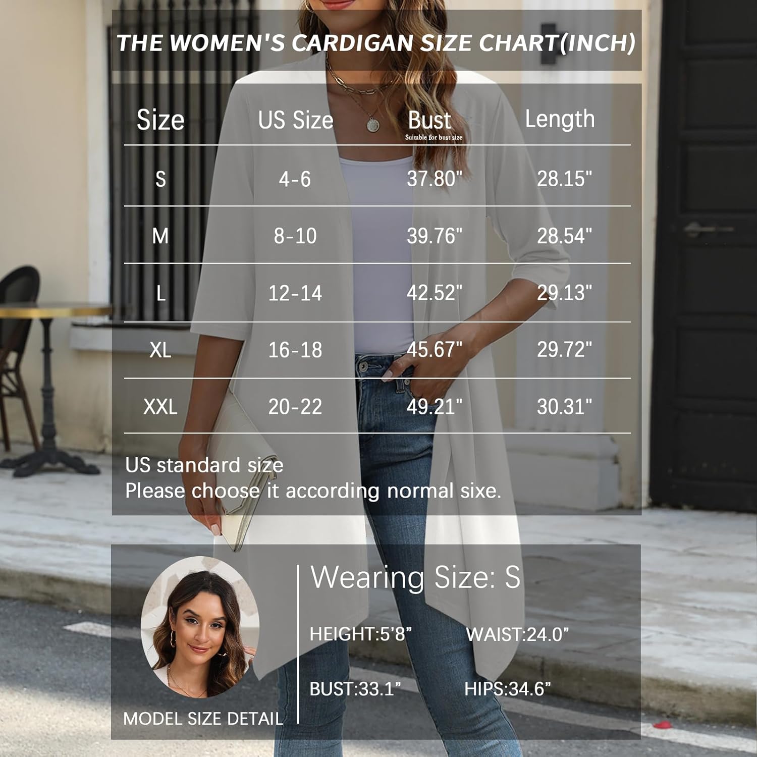 Women's Open Front Cardigan Lightweight Soft Knit 3/4 Sleeve High-Low Draped Hem Loose Casual Duster - Image 4