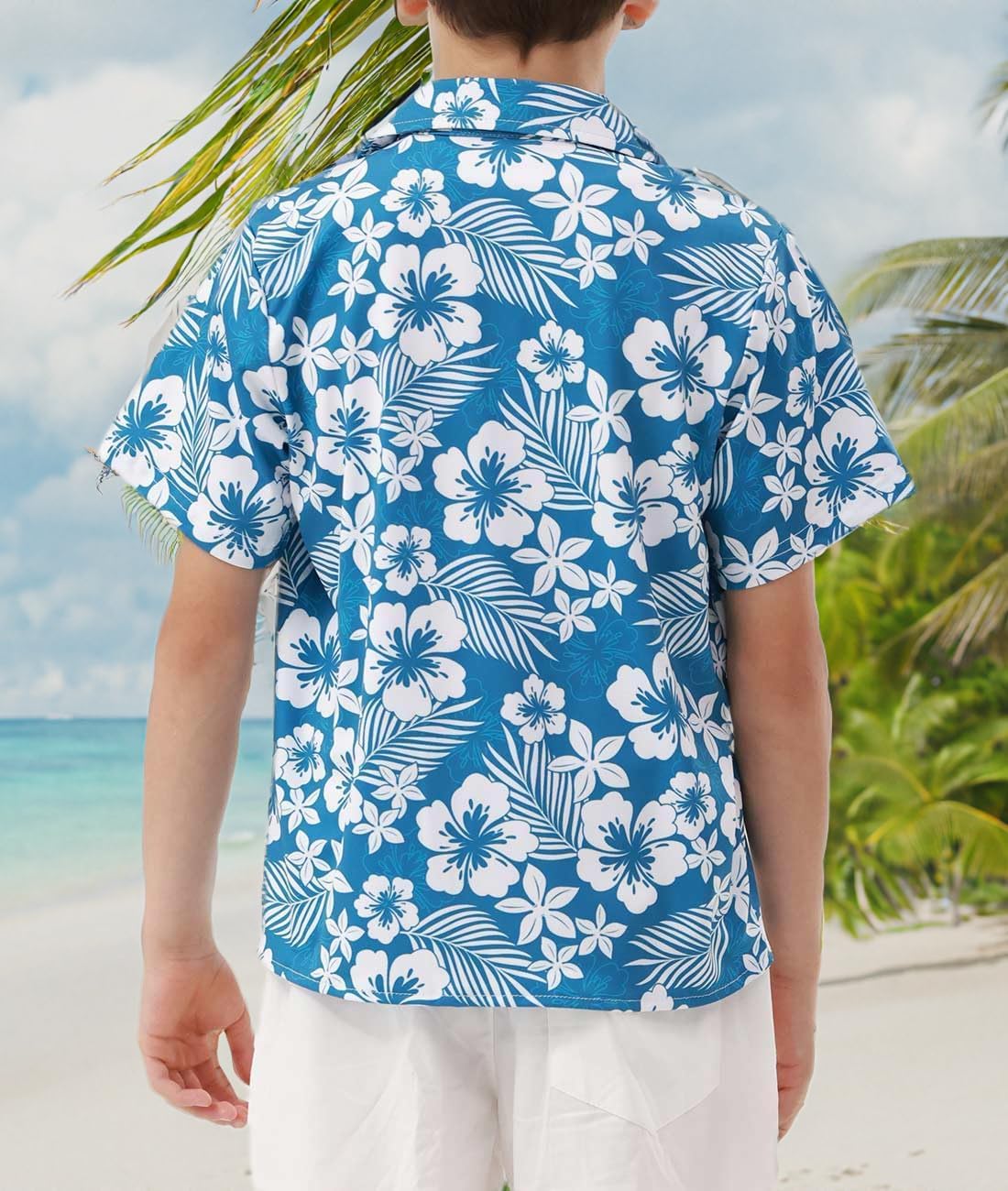 APTRO Boy's Hawaiian Shirt Tropical Beach Casual Summer Shirt with Pocket Short Sleeve 4-15 Years - Image 7