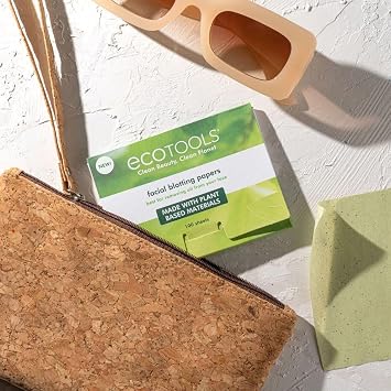 EcoTools Natural Oil Absorbing Facial Blotting Papers for Face, 200 Count | Less shine on the go with face blotting sheets, makeup oil blotting sheets, travel-sized and plant-based