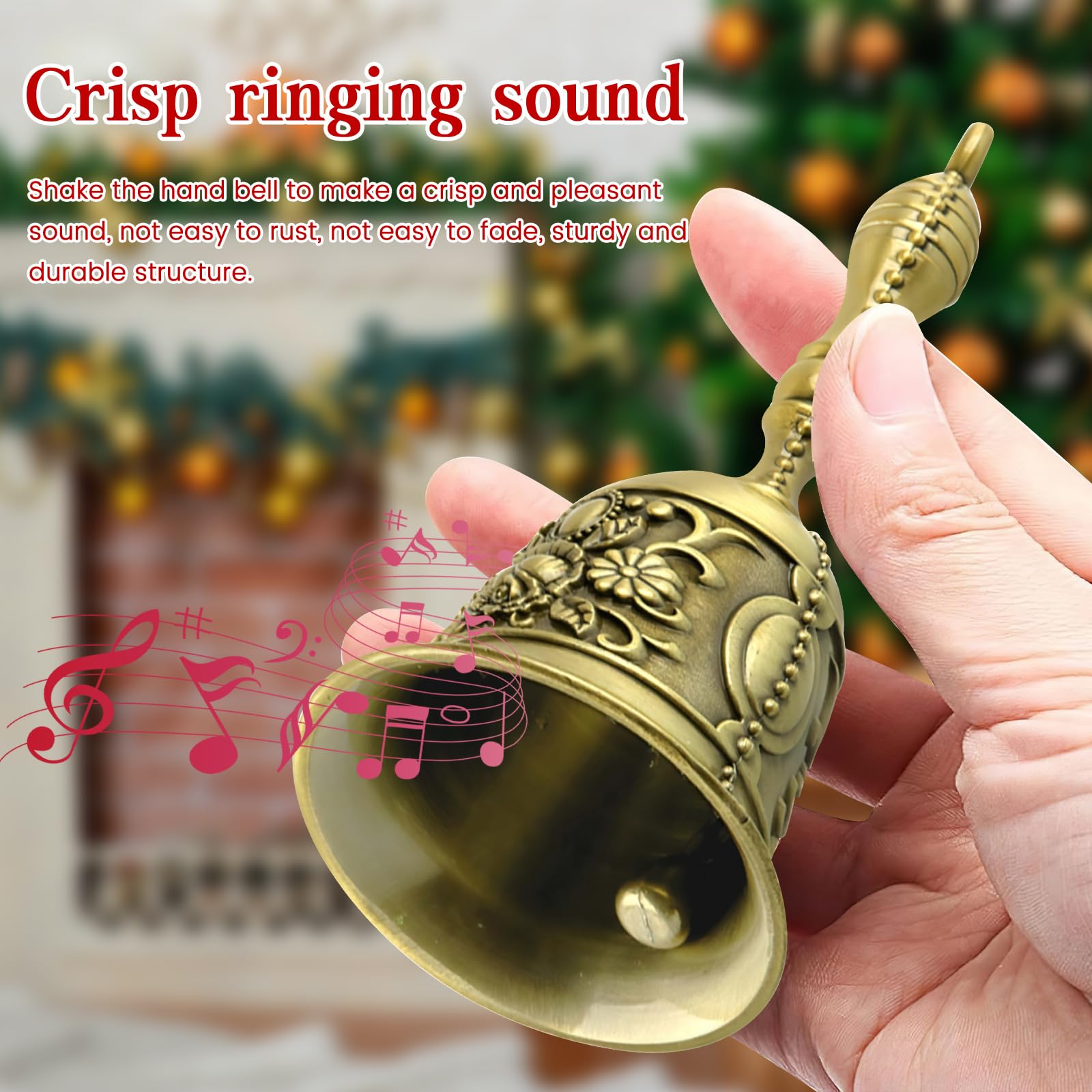 Campanella Da Porta In Pelle Amish Fatta A Mano - Con Campana In Ottone, Lunga 35,5 Cm, Artigianato USA, Elegante Jingle Per Ingresso