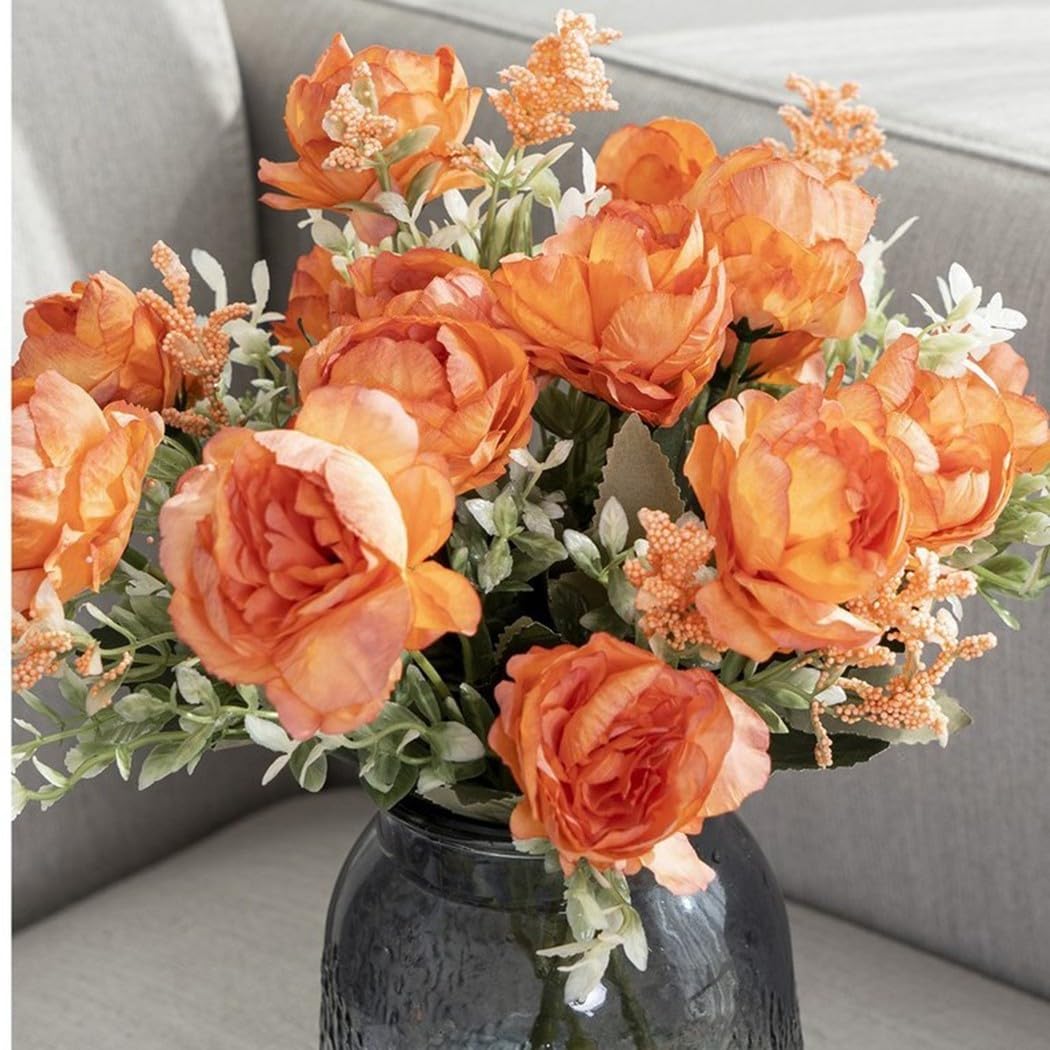Ramo de flores artificiales de peonía de seda, 5 cabezas, para decoración de mesa de boda, hogar, fiesta, 30 cm