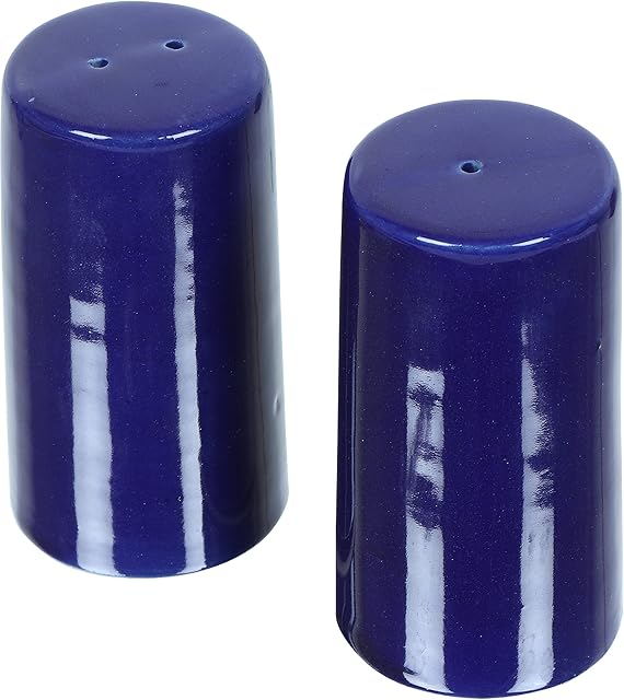 Salt & Pepper Shakers - Vintage Ceramic Salt & Pepper Shaker Set - Retro Farmhouse Home Decorative Jar Dispenser for Kitchen Blue (Set of 2)