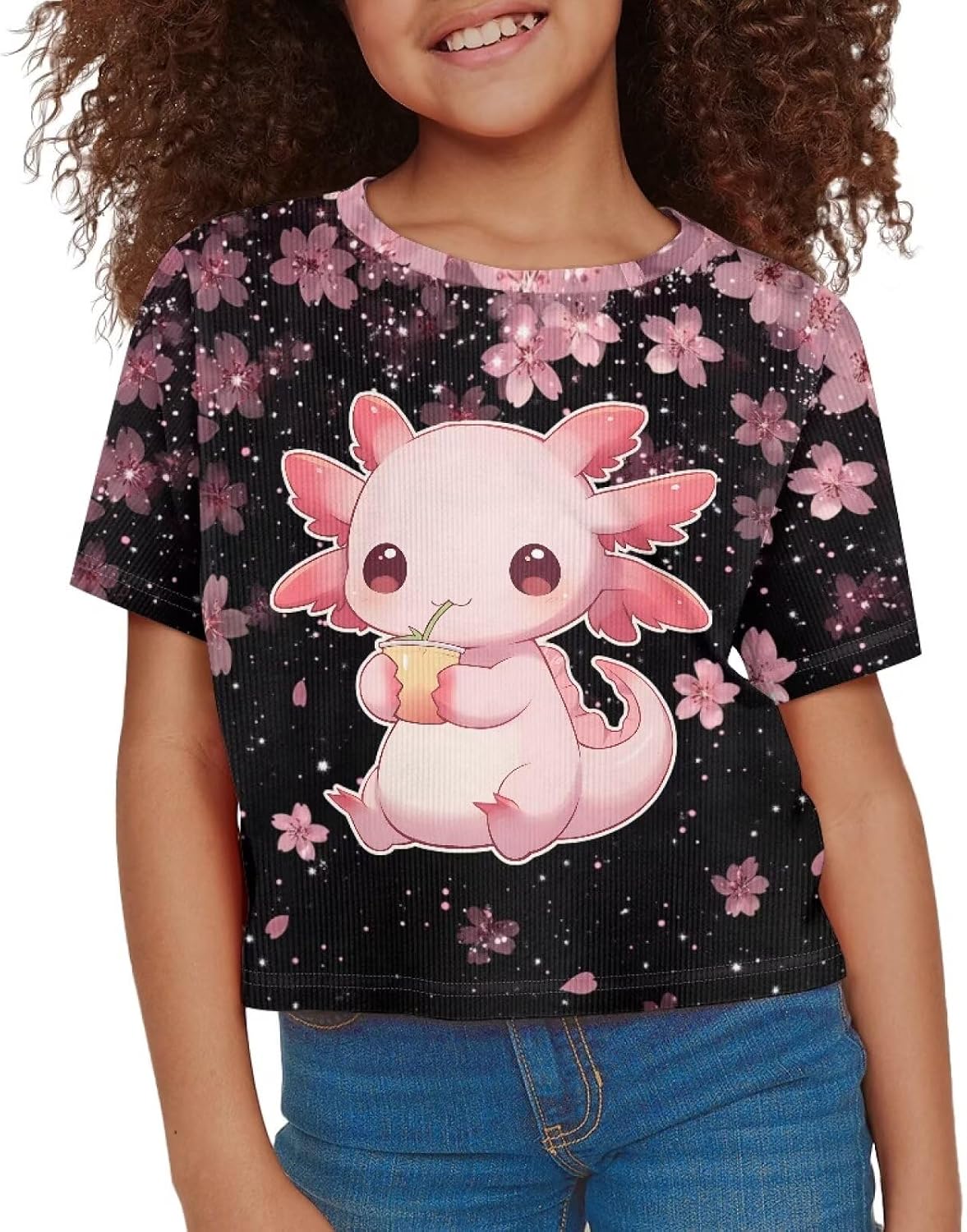 Tongluoye Crop Tops for Girls Summer Shirts for Teen Girls 2XS-L Short Sleeve Top