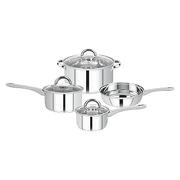 Pristine Stainless Steel Premium Straight Shape Cookware Set, 7 pcs