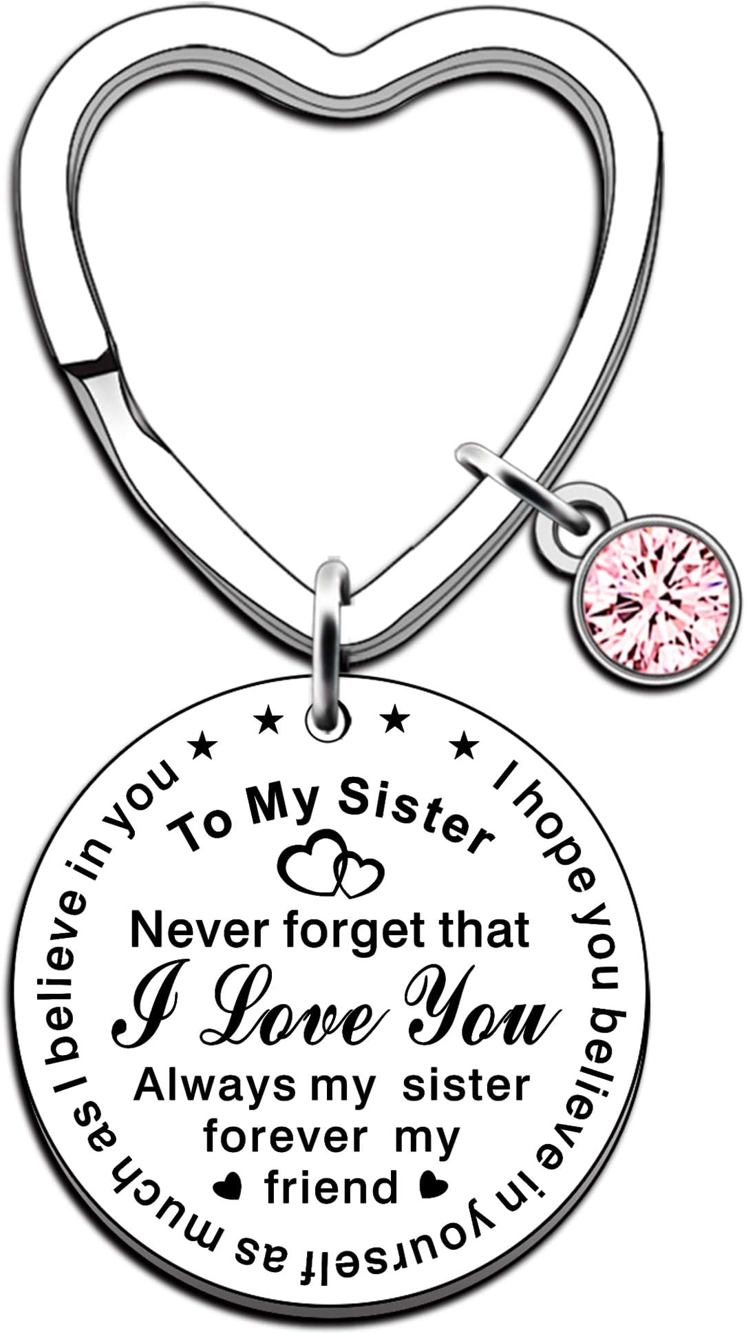 JMIMOSister Keyring Sister Gifts from Sister Red Cryst Keychain Jewellery for Women Girls
