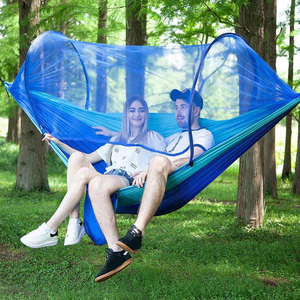 Slicooken HäNgematte mit Anti- Draussen Doppel Nylon Fallschirm Tuch Camping HäNgematten Kontroll HäNgematten ÜBerdachung B Sport & Freizeit