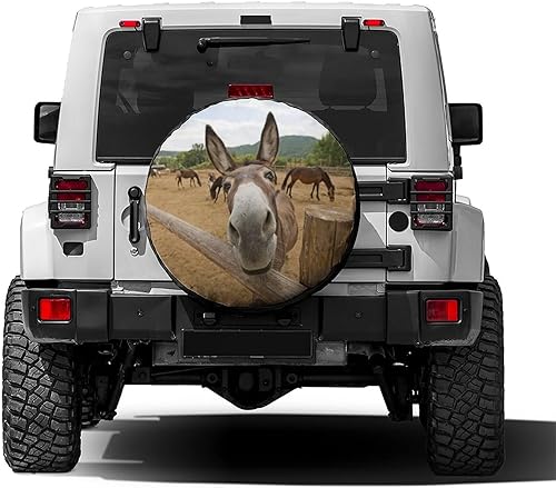 Miniatura 2 de Foruidea - Cubierta de rueda de repuesto divertida con diseño de burro, impermeable y a prueba de polvo, para remolque, RV, SUV y muchos vehículos