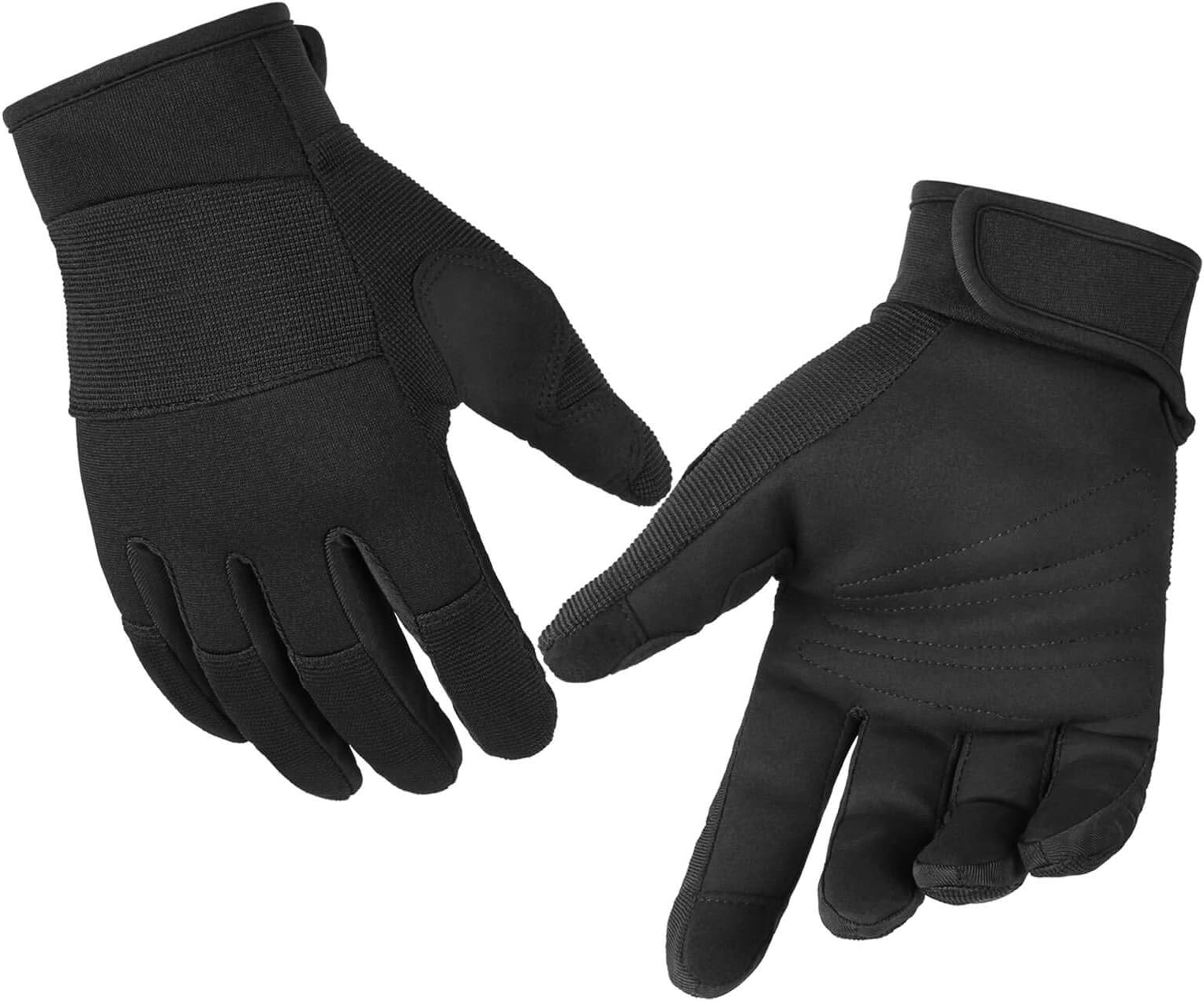 OZERO 2 pairs Men Utility Working Gloves: Mechanic Gloves with Touch Screen Fingertips Flexible Breathable Gardening for Women Black X-Large