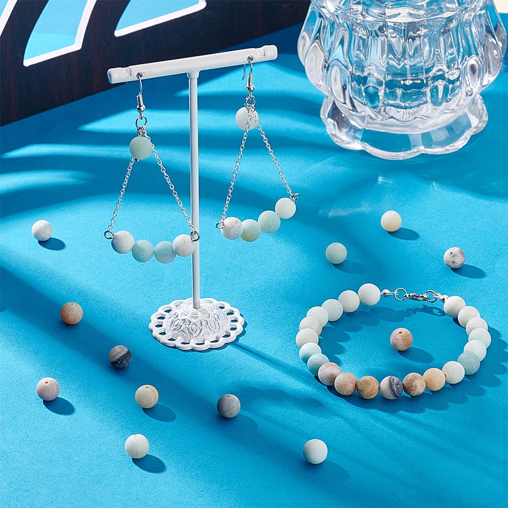 Perline Di Amazzonite Naturale, Filo Di Pietre Preziose Blu - Foto 2