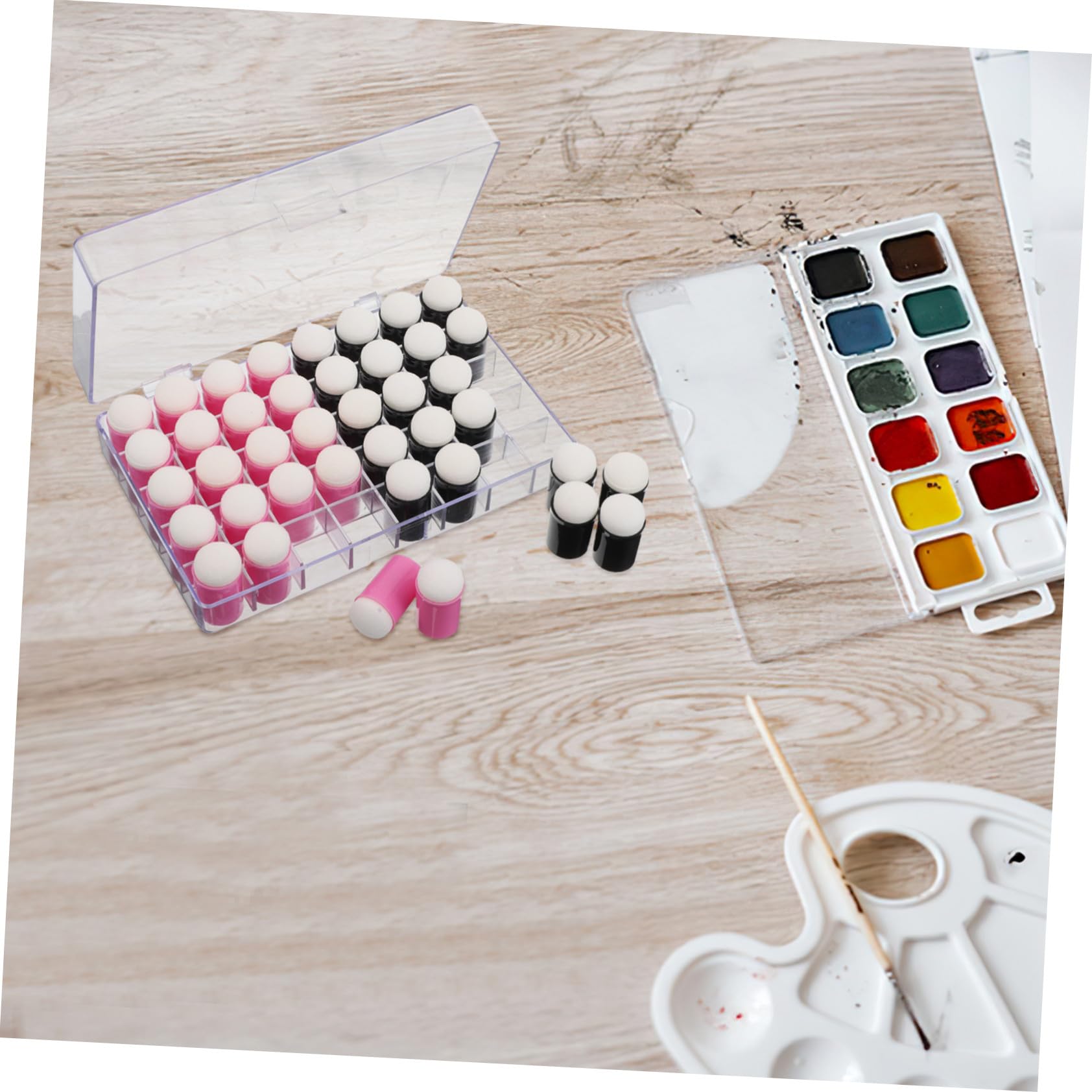 40 Piezas Aplicadores Esponja para Dedos para Esponjas Redondas para Pintura con Tiza y Tinta Mini Daubers Compactos para Manualidades y Proyectos Artísticos Fáciles de Usar para