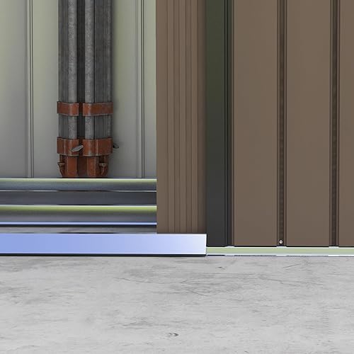 Miniatura 9 de Outsunny Cobertizo de almacenamiento al aire libre de 8 x 6 pies, casa de herramientas de jardín con kit de base, 4 rejillas de ventilación y 2