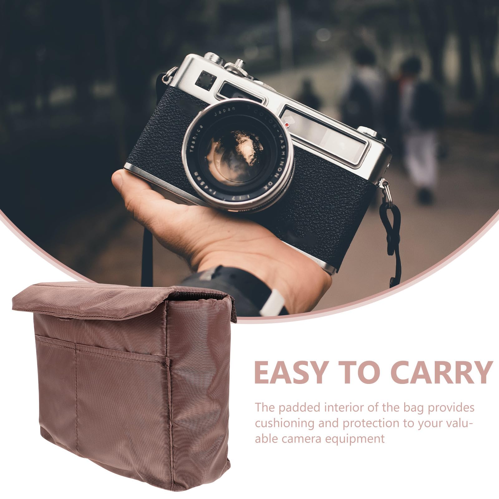 Bolsa para Cámara Inserto Acolchado y Divisores Internos, Estuche para Fotografía en Interiores y Exteriores, Adecuado para Equipos Fotográficos y Mochilas