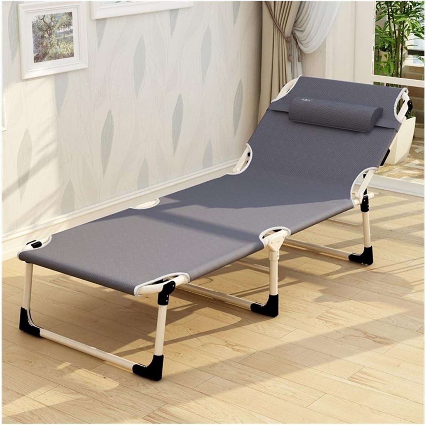 Folding Camping Cot for Adults Heavy Duty Outdoor Bed with Carry Bag Layer Travel Camp Cots Portable Cot Extra Wide,Lounge Outdoor Metal Sun Lounger Folding Bed with Rust Resistant Backrest