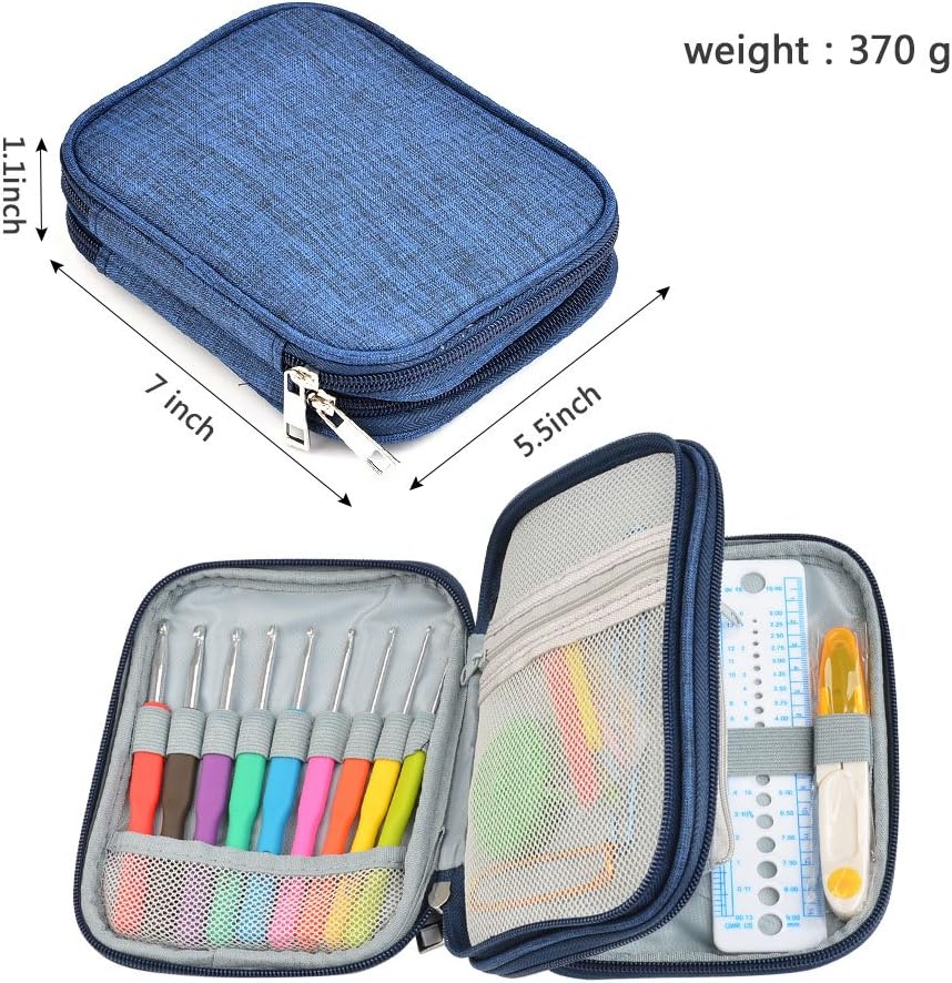 TIMESETL 72Pack Crochet Hooks Kit with Storage Case, Crochet Starter Kit, Soft Crochet Hooks 2-6mm, Ergonomic Knitting Needle 0.6-1.9mm, Crochet Kit for Beginners and Experienced Crochet Lovers