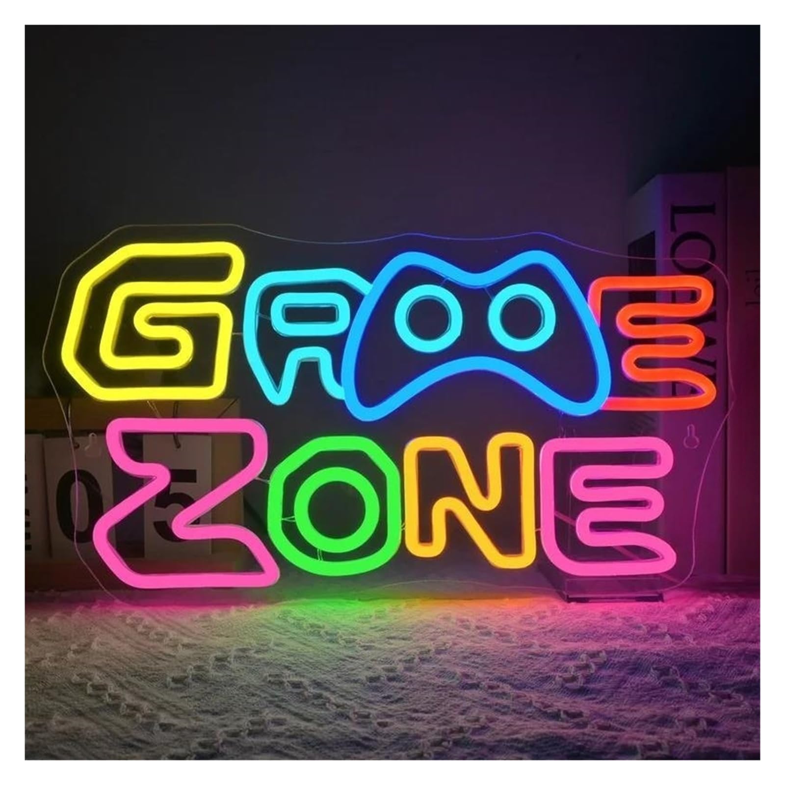 SHOUXI Sign Lamp Game Zone Neon Sign USB Powered for Gaming Room Boys Bedroom Man Cave Party Bar Shop Game Room Decor 42cmx23cm