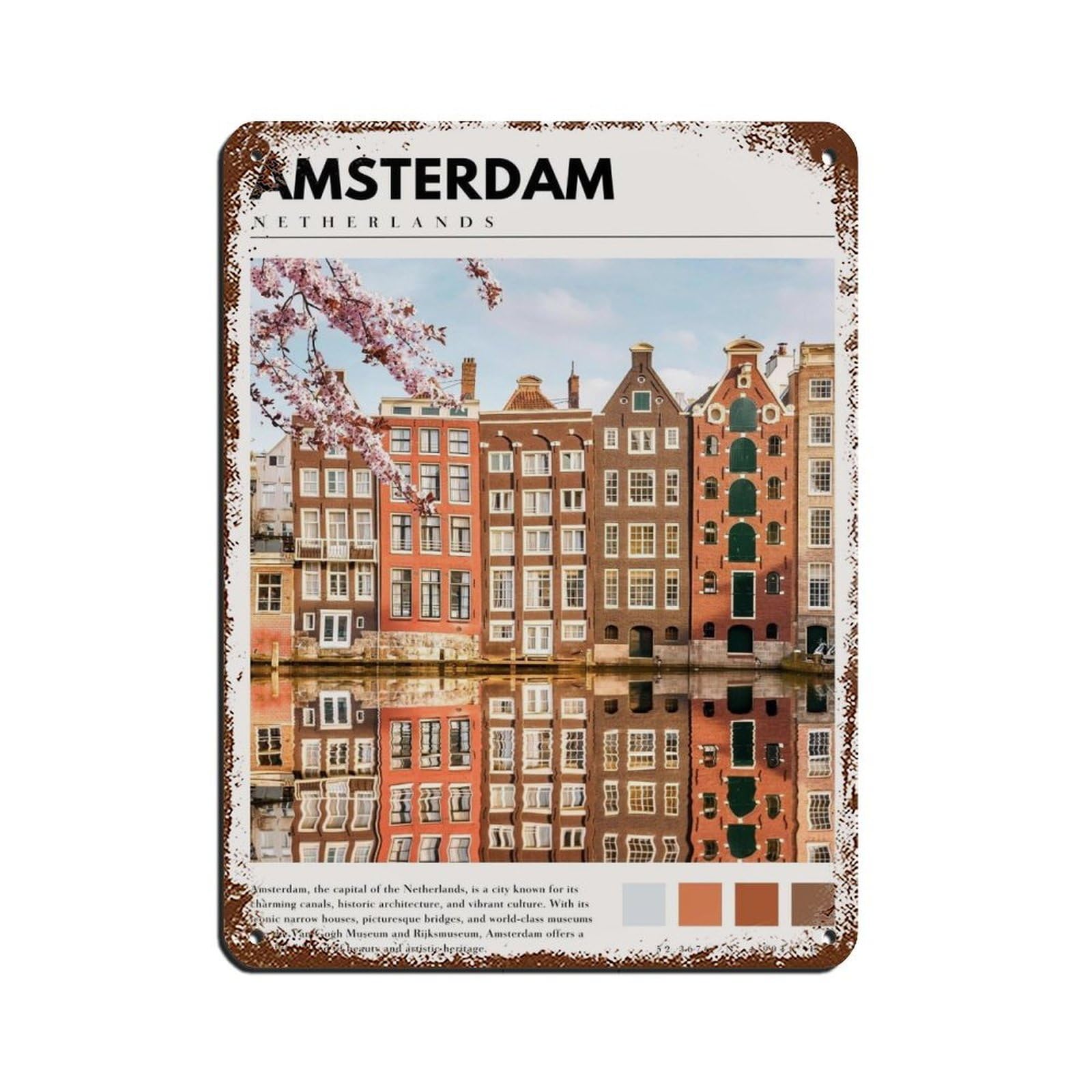 Budapest Hungary Poster Budapest Art Tin Sign Vintage Metal Pub Club Cafe Bar Home Wall Art Decoration Poster Retro 12x16inch(30x40cm)