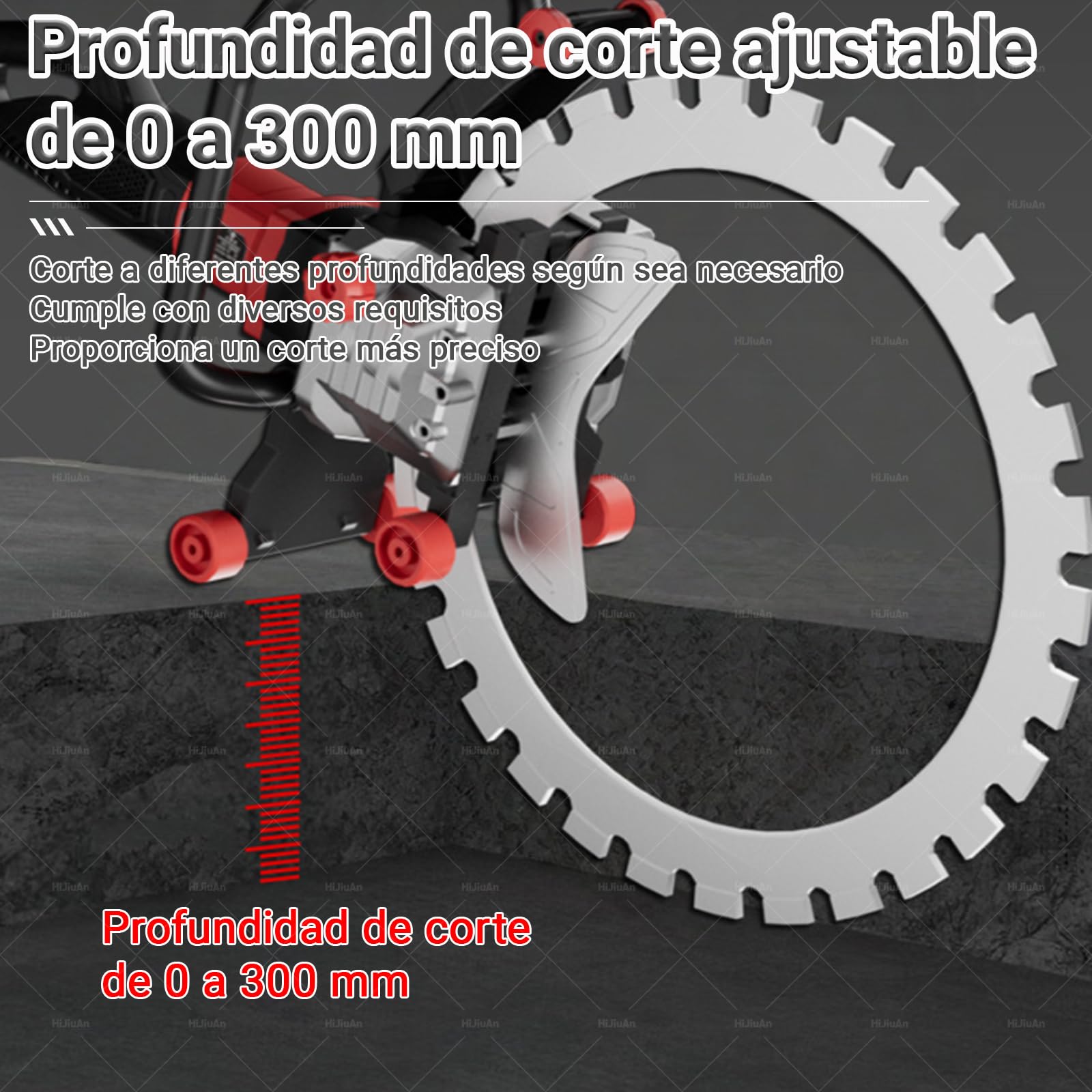 Cortadora De Pared Eléctrica De 16", Velocidad De 3000 Rpm, Sierra Circular Eléctrica Para Hormigón De 9800 W, Profundidad De Corte De 11,8", Con 2 Hojas De Sierra Y Sistema De Supresión De Polvo