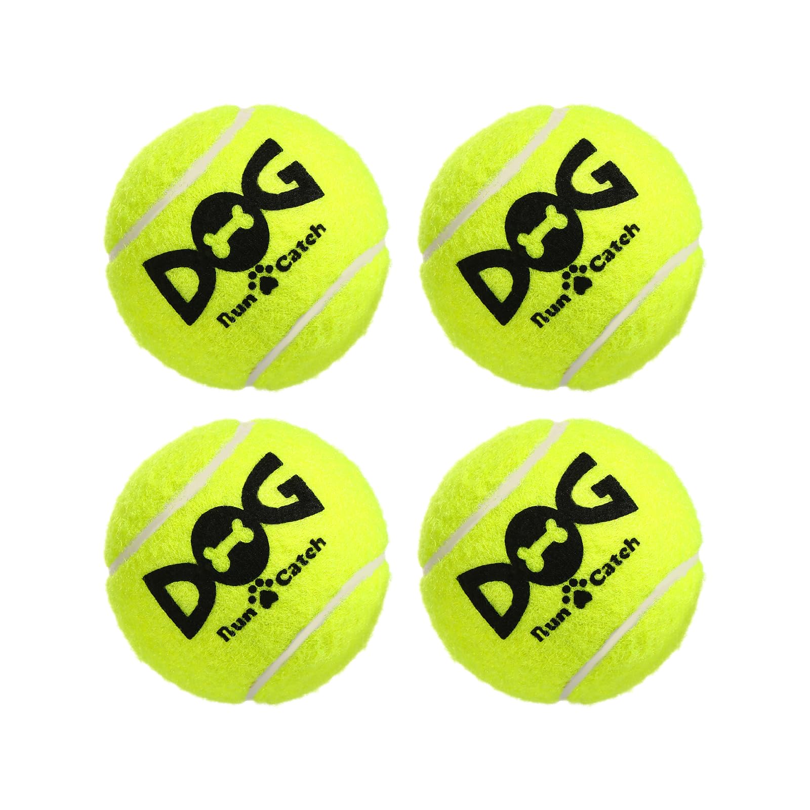 Squeaky Tennis Balls for Dogs Pack of 4 Easy Catching Dog Fetch Balls Squeaky-Yellow