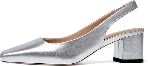 Miniatura 2 de FOGEENA Zapatos de tacón bajo de cuero grueso y liso para mujer, con puntera cuadrada, sexy, de 2 pulgadas