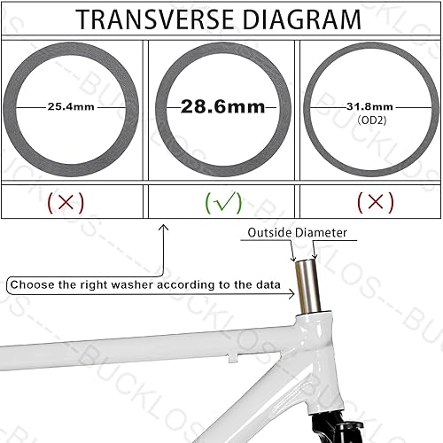 Miniatura 4 de BUCKLOS 11 piezas de aleación de aluminiofibra de carbono 20 15 10 5 3 0.079 in para bicicleta, 1-18 pulgadas manillar horquilla espaciadores