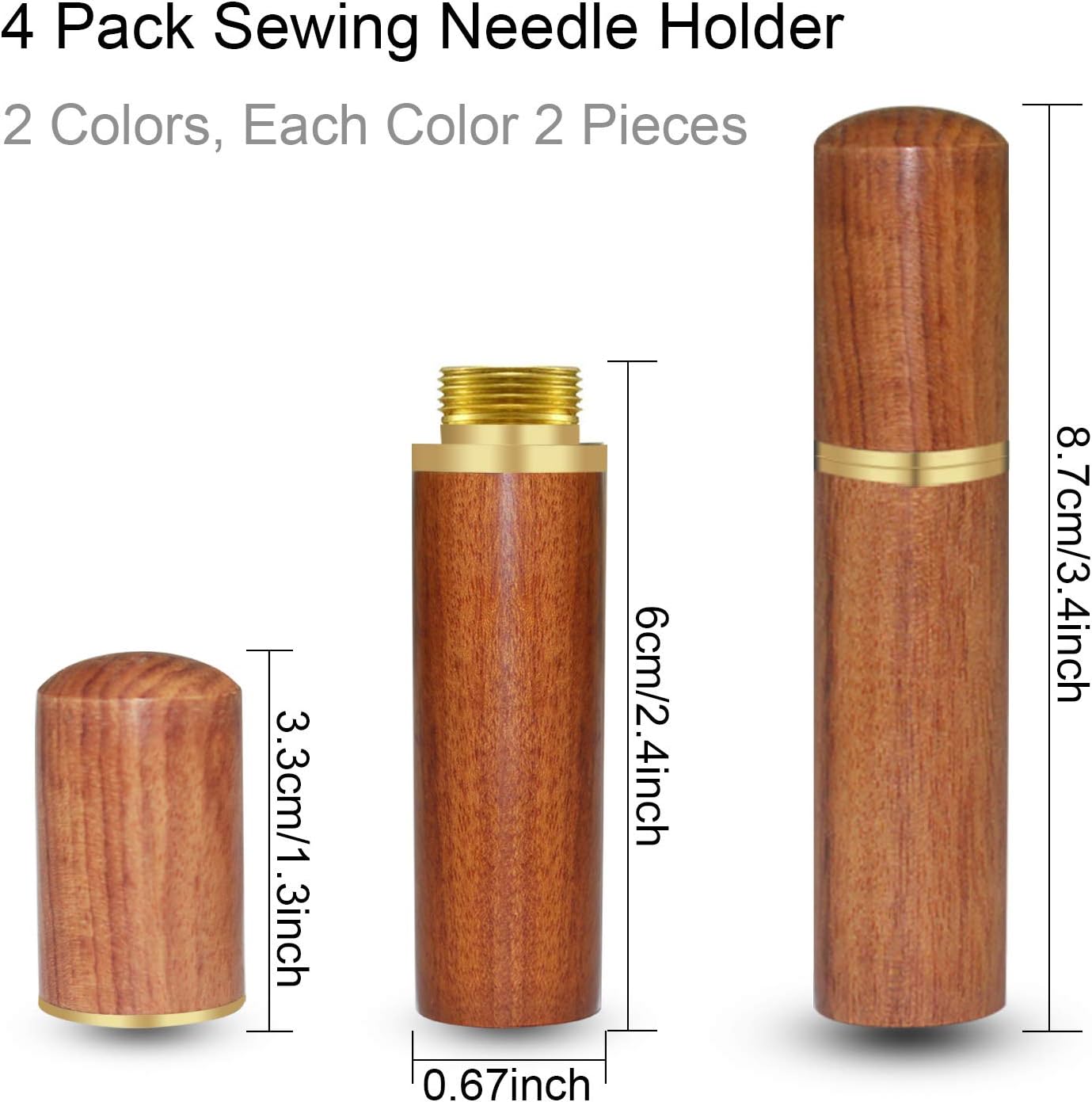 4 Pieces Sewing Needles Holder Sewing Storage Case Wooden Needle Storage Case Box for Sewing Supplies Storage