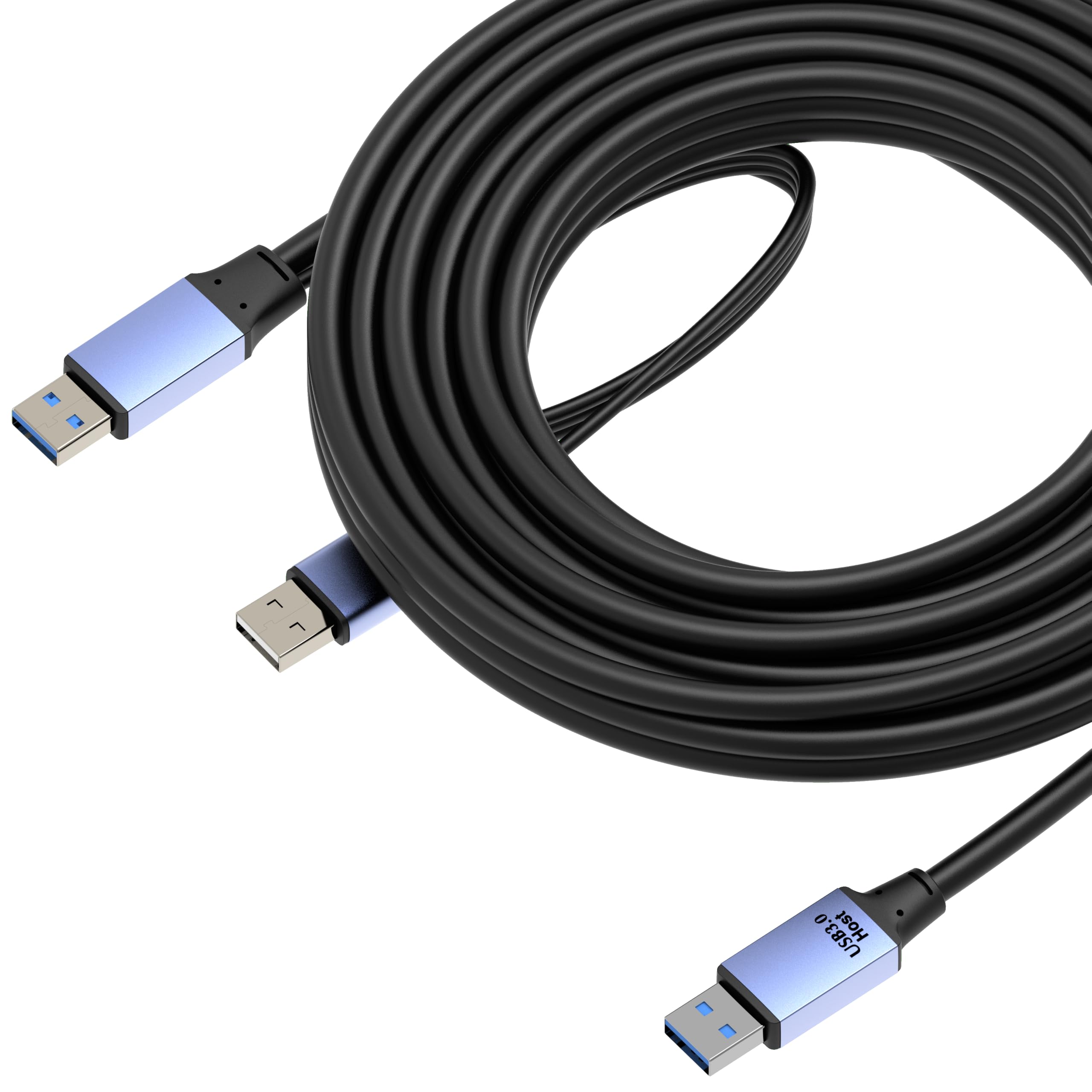 OkyLink Cable de datos activo USB 3.0/3.2 Gen 1 de 25 pies (8 m) A macho a macho A viene con cable de alimentación de 5 Gbps para impresora industrial, escáner