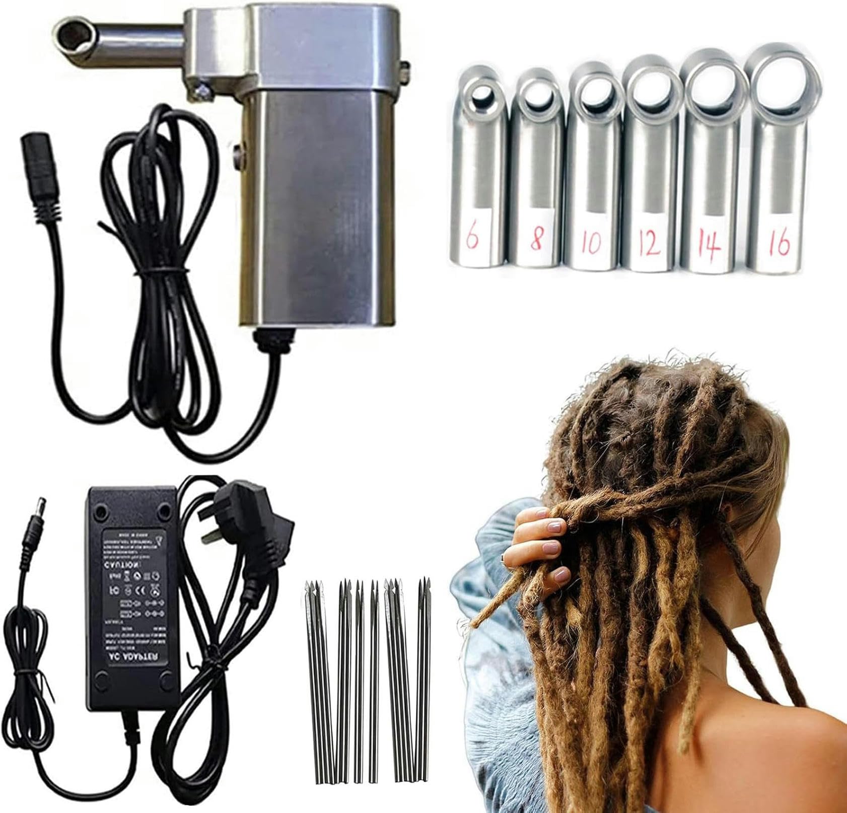 Tresses au crochet et extensions de cheveux DIY faciles avec machine portable 6 têtes