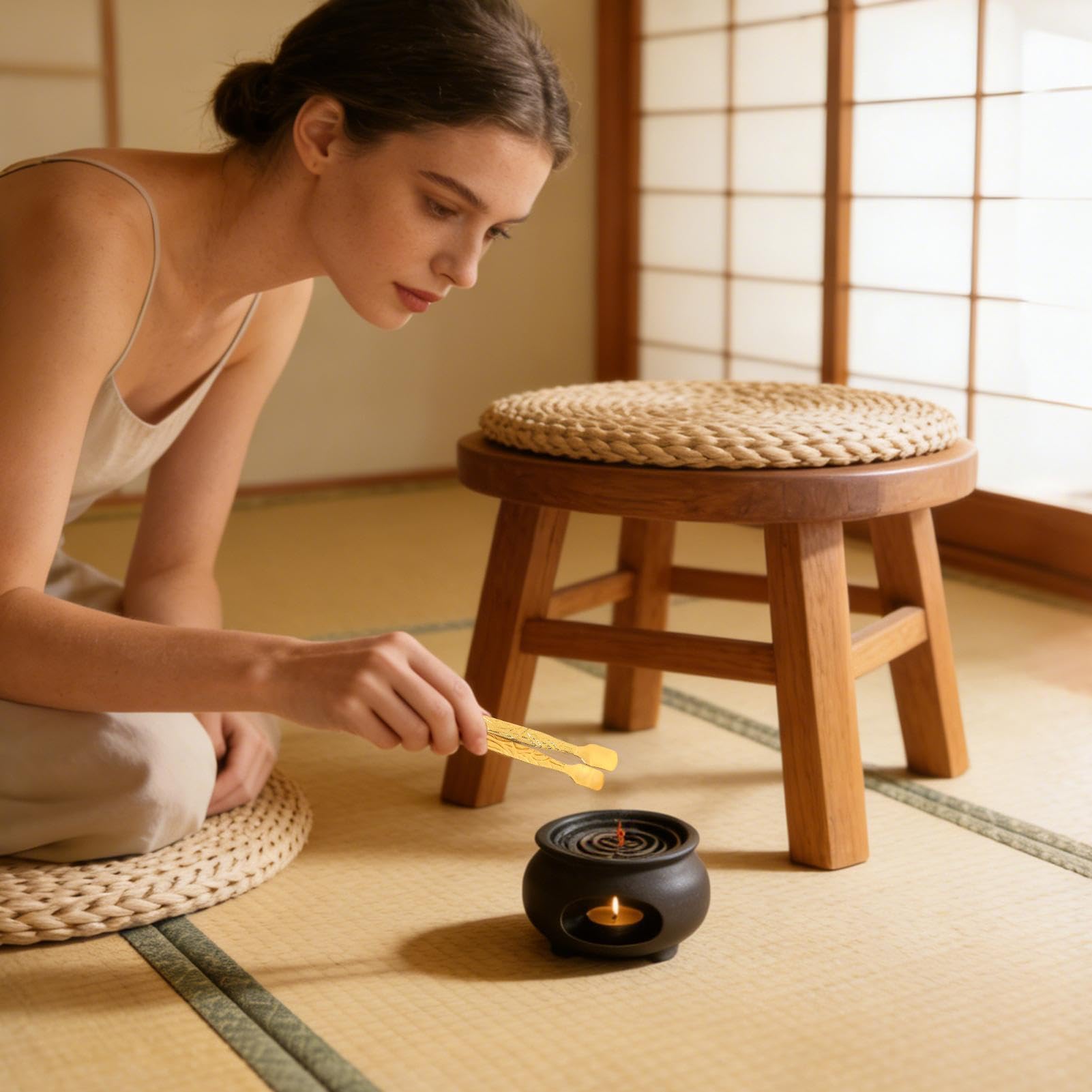 Pinza per incenso, morsetto per carbone, pinze per dischi in metallo, resistenti al calore, per bruciatori di carbone, strumento sicuro per meditazione, casa, ufficio, chiesa, spa, yoga e