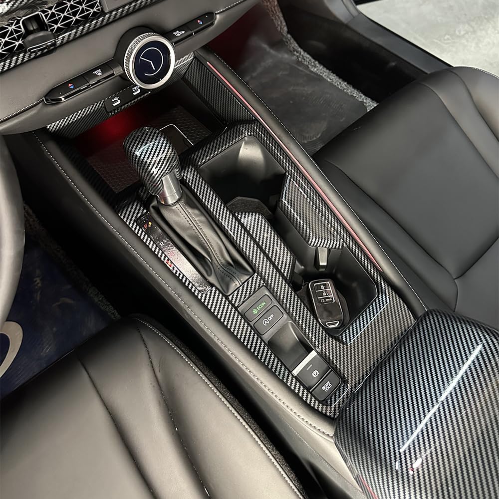 YINGTUU for Honda Accord 11th Gen 2023 2024 2025 Accessories Interior Gear Shift Panel Decals Center Console Sticker Cup Holder Panel Cover - Carbon Fiber Pattern